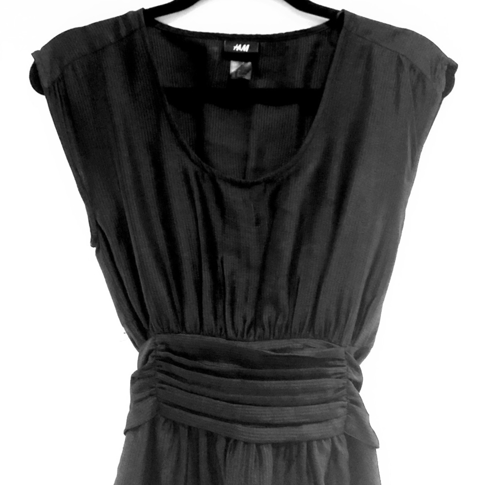 Silky black H&M dress.